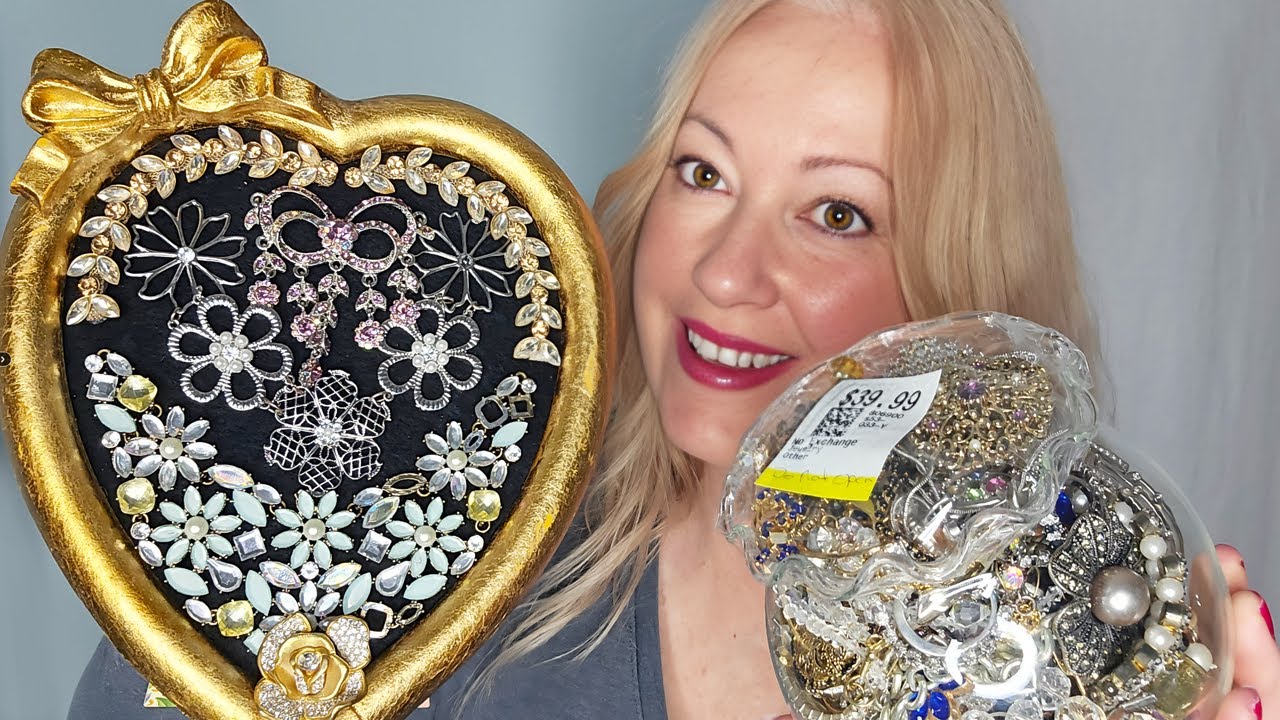 Valentine's Day Craft Ideas! Thrift Flip - Jewelry Jar Opening with Me from a Thrift Shop