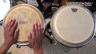 How To Play Congas Easy Double Stroke Beat #1 Hand Drums @EricBlackmonGuitar