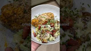 Crispy potato chicken Caesar salad! #easyrecipe #healthyrecipes #healthyfood