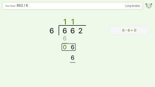 Long Division Problem 662/6: Step-by-Step Video Solution