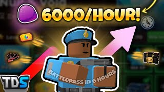 BEST & FASTEST WAY TO GRIND BATTLEPASS (6000/HOUR GUMDROPS) | TDS Roblox