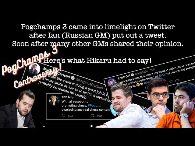 Hikaru on PogChamps3 Twitter Controversy  Tweets by Anish Giri, Magnus  Carlsen, Ian, Levon and Levy 