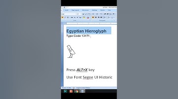 Egyptian Hieroglyph Code 13171  #code #microsoftwordtutorial #msword #wordapp #trick #coding