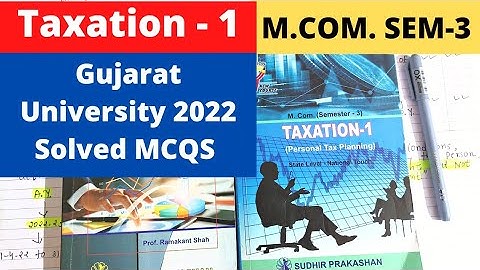Taxation 1 M.COM  SEM  3  Gujarat University Dec  2022 Solved MCQS