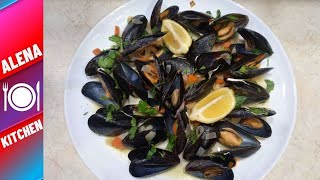 Υπέροχα Αχνιστά Μύδια σε 10 Λεπτά | Steamed Mussels Greek Recipe in 10 Minutes | Alena Kitchen