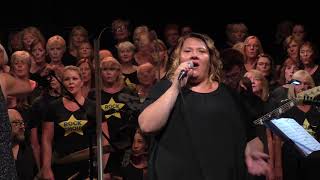 WALKING ON BROKEN GLASS - Dunstable Rock Choir with Live Band - Conducted by Pippa D. Collins