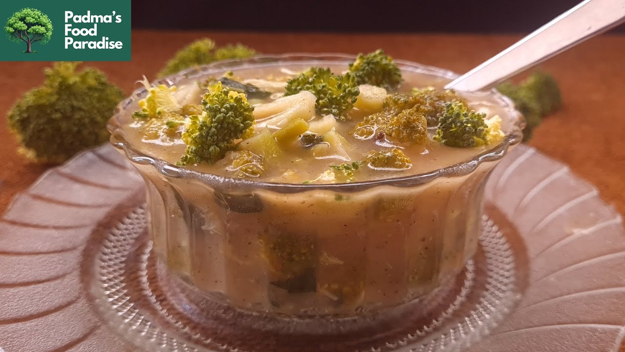 Broccoli soup recipe without milk | broccoli soup recipe without cream | broccoli soup without oil