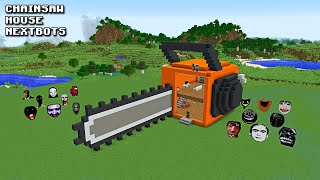 SURVIVAL CHAINSAW HOUSE WITH 100 NEXTBOTS in Minecraft - Gameplay - Coffin Meme