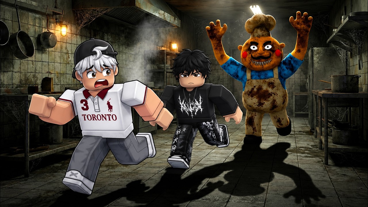 Roblox Lekin Men Ukam Bilan Vaxshiy Oshpaz Manyakdan Qochdik!