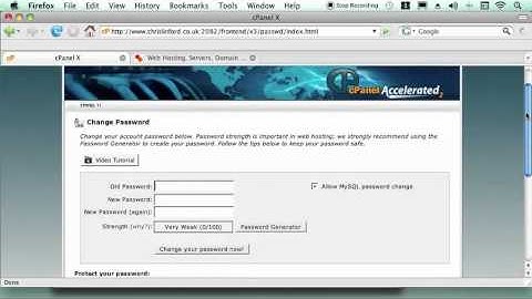 Using the Control Panel (cPanel) on your web server