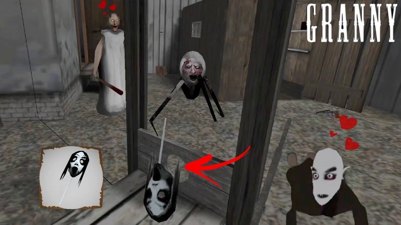 Using New Slendrina Mask against Granny and Nosferatu in Granny Update Mobile 
