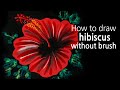 (136) How to draw hibiscus flower without brush _ Fluid acrylic _ Designer Gemma77