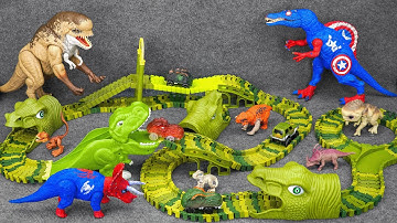 67 Minutes Of Satisfaction With Unboxing Speedy Dinosaur Car Track Set ASMR | Review Toys