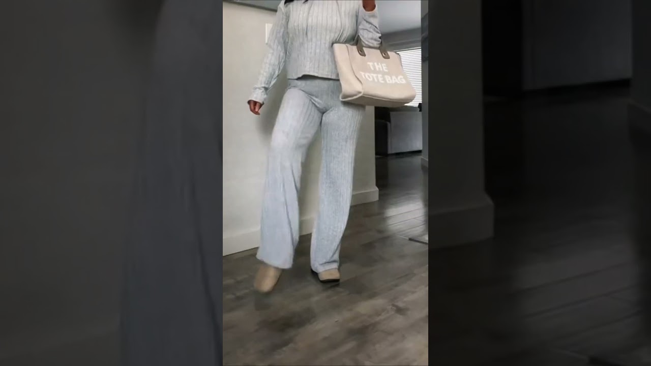Cozy Casual Ribbed Pants Set for Breathable Everyday Style