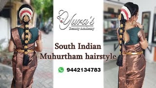 South Indian Muhurtham hairstyle || Yuras Beauty Academy in Virudhunagar screenshot 3