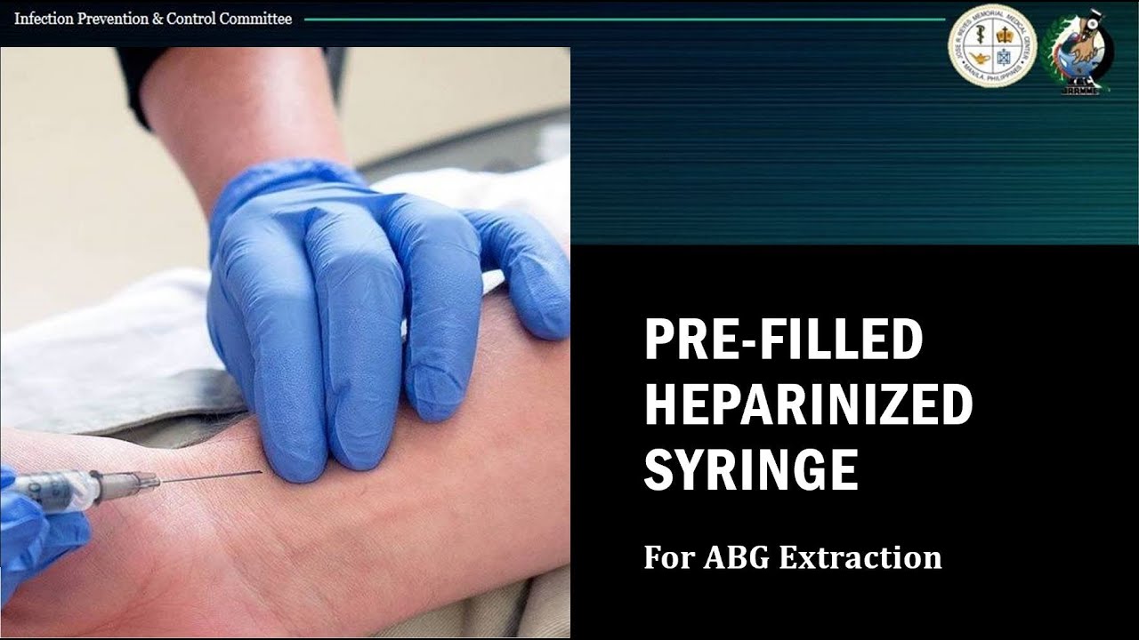 Pre filled heparinized syringe for abg extraction youtube