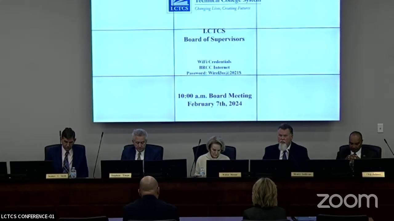 LCTCS Board of Supervisors February 2024 Board Meeting YouTube