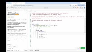 leetcode 4019  Merge Close Characters II | linear scan