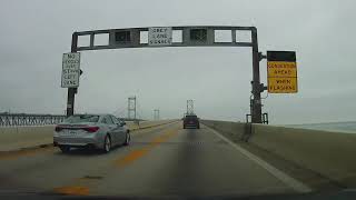 Driving Across The Chesapeake Bay Bridge in Maryland