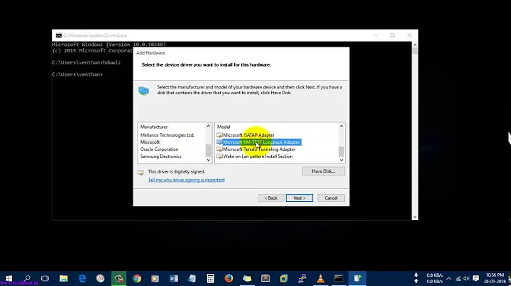 How to Install Microsoft Loop Back Adapter in Windows 10