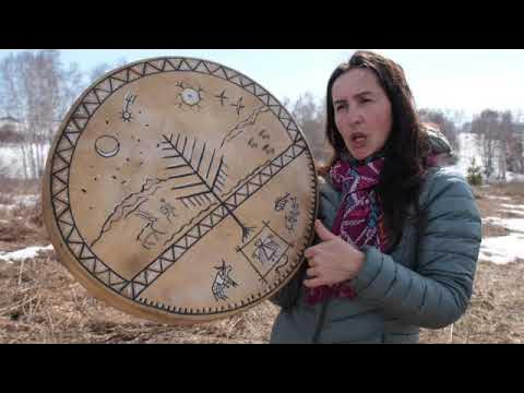 Традиционный алтайский бубен, 60см - YouTube