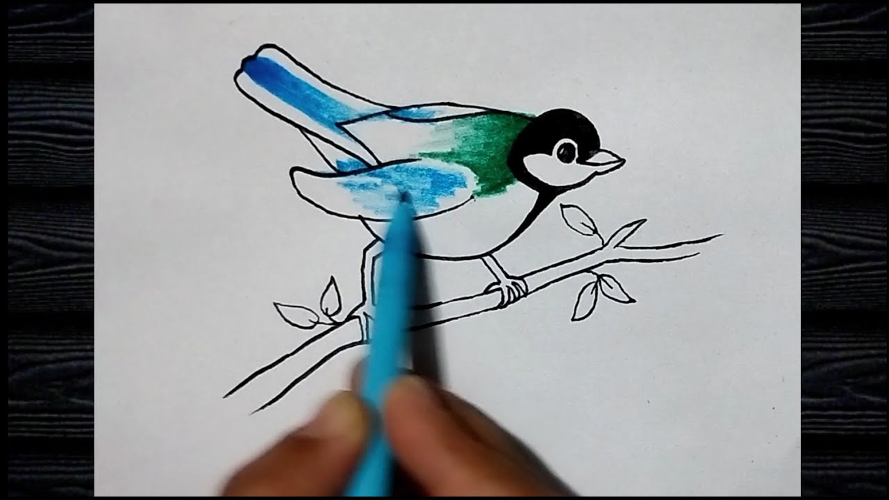 sparrow drawing very easy and step by step // cute drawing