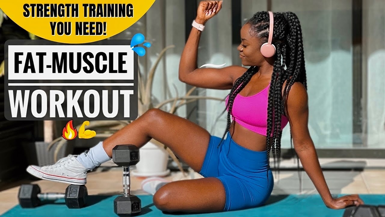 20-минутная тренировка с гантелями для всего тела дома (скульптура для сжигания жира) без повторений