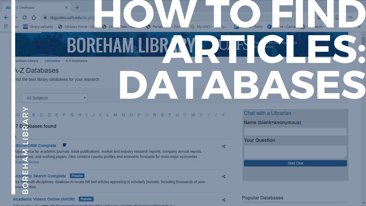 research articles in database