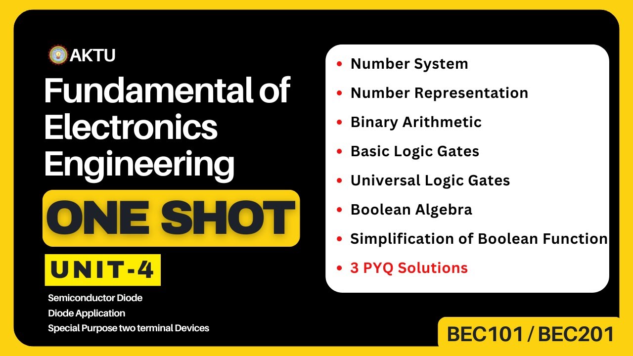 Fundamentals of Electronics Engineering | Unit 4 | ONE SHOT | Aktu ...