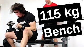 115 kg Bench PR by 17 year old
