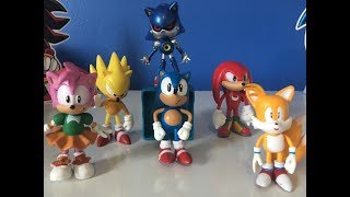 SONIC Coleção Action Figure com 6 Bonecos do Mercado Livre Super Sonic  Metal Sonic Amy Knuckles Tail 