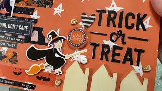 Day 4 of 31 Days of Spooky Scraps October 2021 Trick or Treat Scrapbook Layout Process