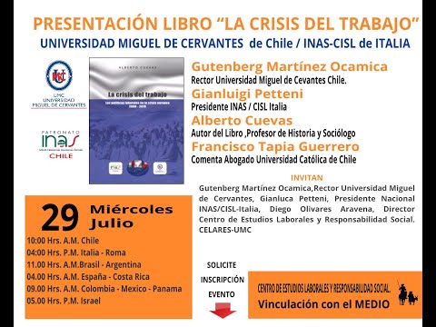 Presentación libro: "La Crisis del Trabajo". Profesor Alberto Cuevas