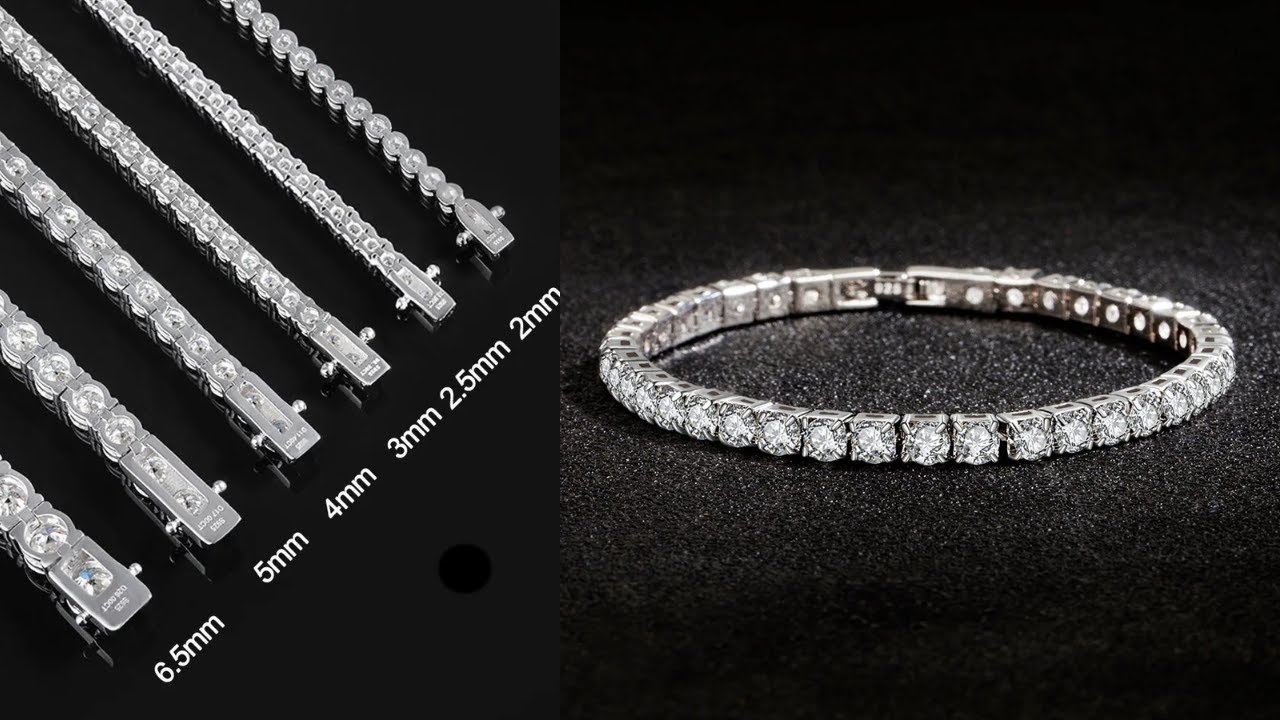 Catena Tennis In Argento Con Moissanite 2mm – VVS1 – 22 Pollici – Unisex - Foto 2