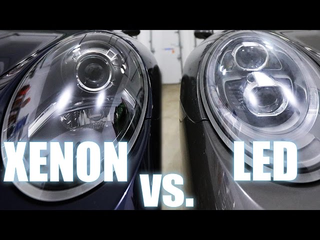 Xenon vs LED Porsche PDLS headlights - also Halogen 