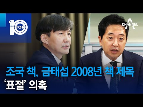 조국 책, <strong>금태섭</strong> 2008년 책 제목 ‘표절’ 의혹 | 뉴스TOP 10