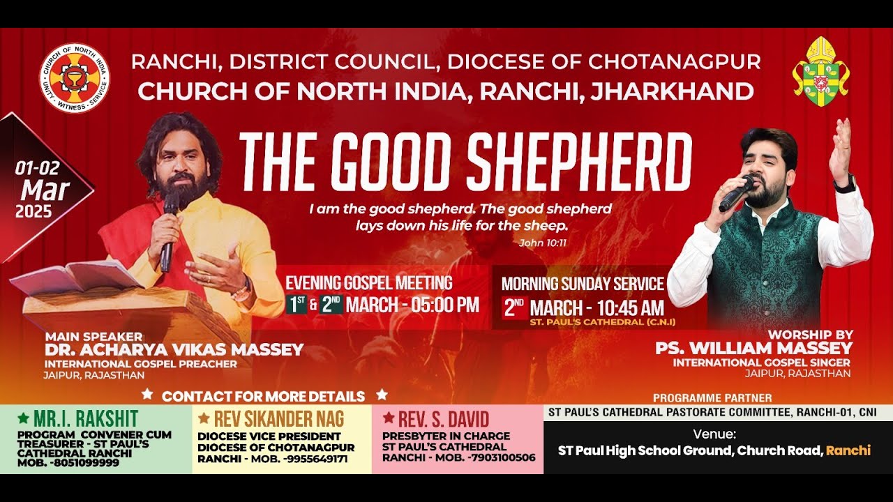 Sermon By Dr. Acharya Vikas Massey followed by Holy Communion from St. Paul's Cathedral, Ranchi