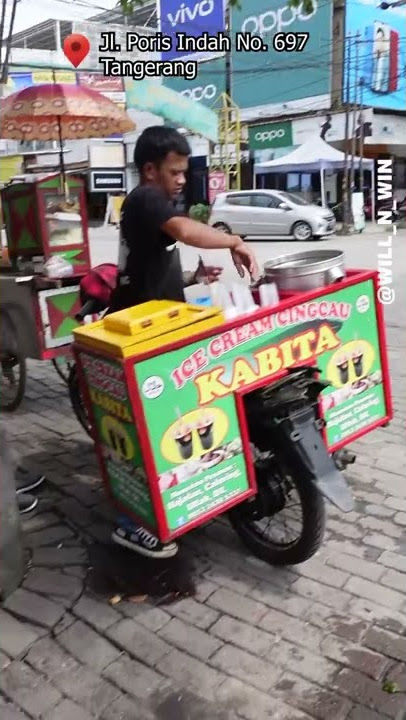 Grass Jelly Ice Cream - Indonesian Street Food