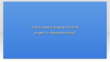 How to deploy Angular Universal project to standard hosting?