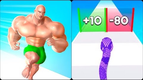 Snake Run Race 3D vs Muscle Rush 3D Walkthrough Android IOS Gameplay DJ666