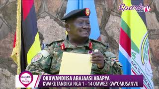 Okuwandiisa abajaasi abapya kwakutankika nga 1 - 14 omwezi gw'omusanvu