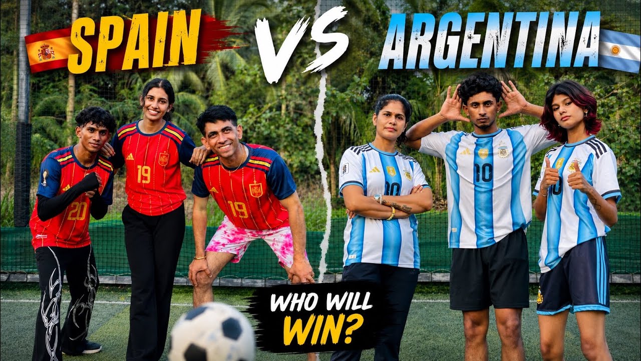 SPAIN VS ARGENTINA CHALLENGE⚽️🥳 | Fifa World Cup 2026👑 | thejathangu😉