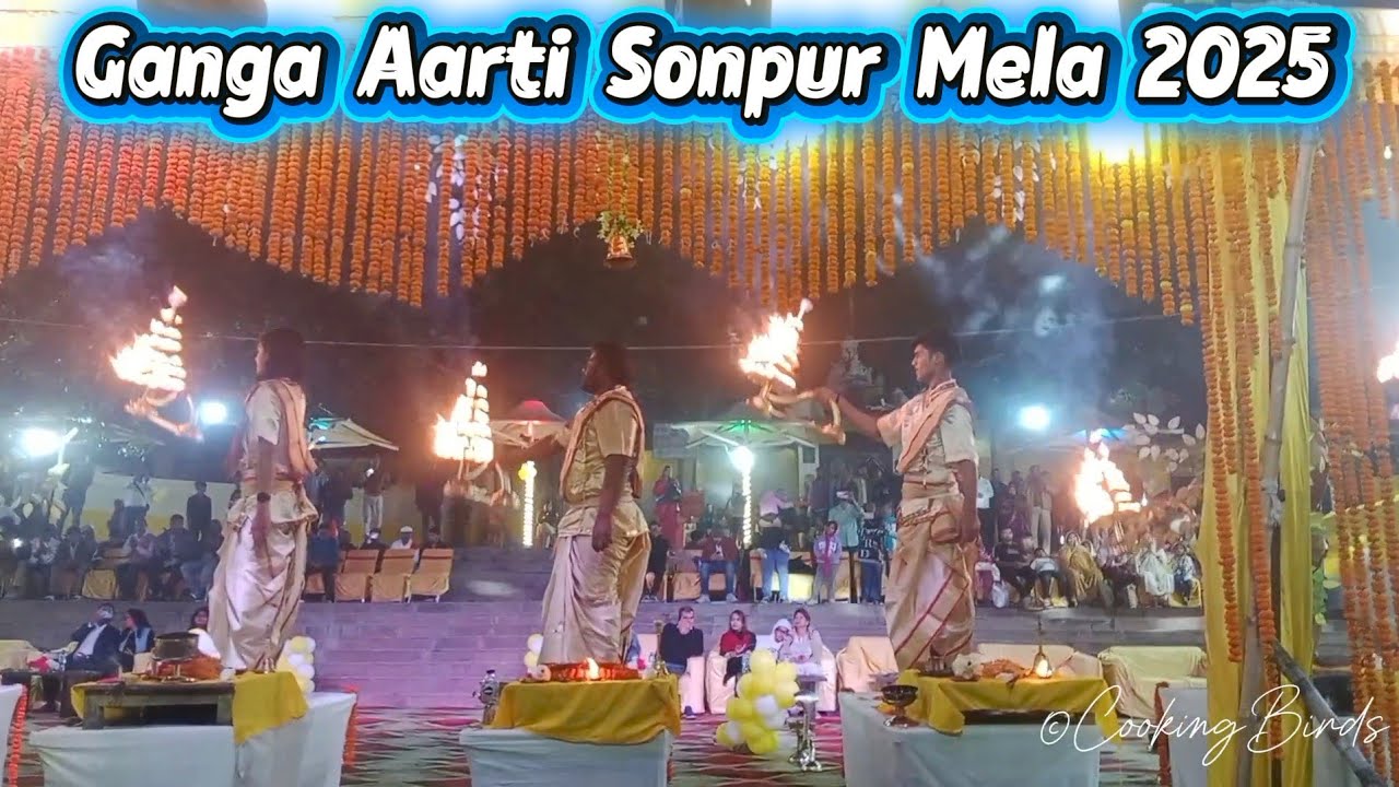 Ganga Aarti Sonpur Mela 2025 | हरिहर क्षेत्र सोनपुर में गंगा और गंडक नदी के पवित्र संगम पर गंगा आरती