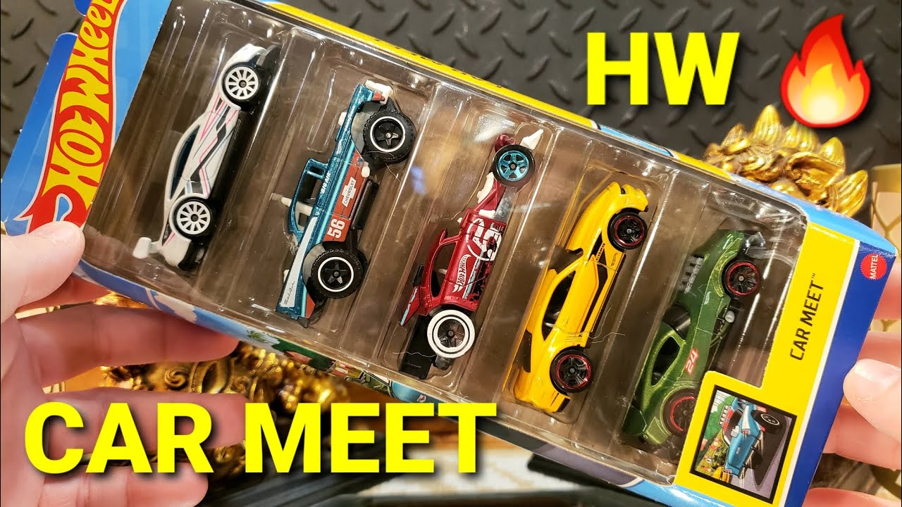 HOT WHEELS CAR MEET 5 PACK UNBOXING AND REVIEW !...🔥 ☠ 🔥🐈 YouTube