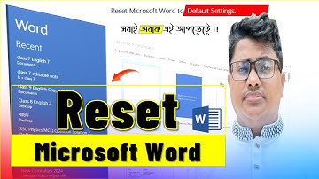 How to Reset Microsoft Word to default settings 2024,Reset ms word,ms word reset bangla,ms word,word