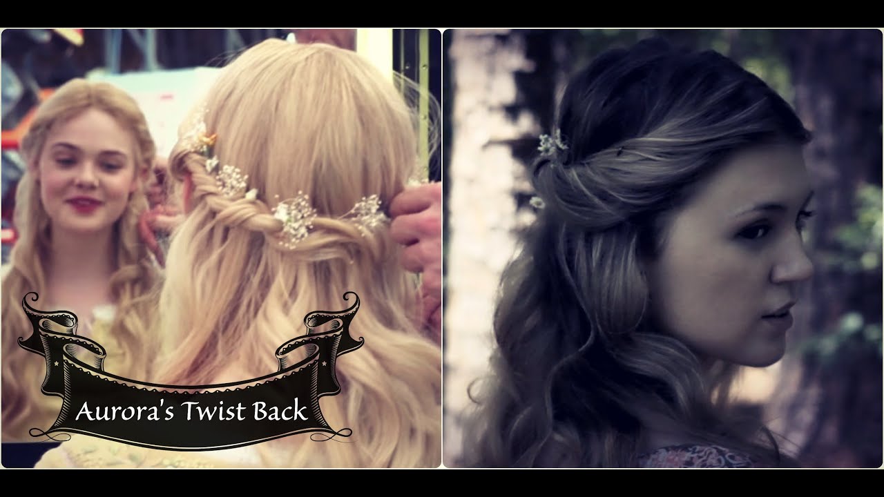 Disney's Maleficent: Aurora Twist Back Halfup Curly Hairstyle - YouTube