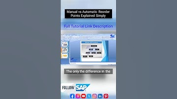 Manual vs Automatic Reorder Points - SAP Tutorial For Beginners - #SAP Learning - SAP PP - #erp #yt
