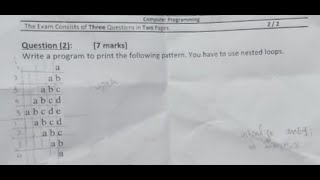 Asueng programming Midterm fall 2023 letters pattern solution