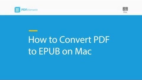How to Convert PDF to EPUB on Mac (compatible with macOS 10.14 Mojave)