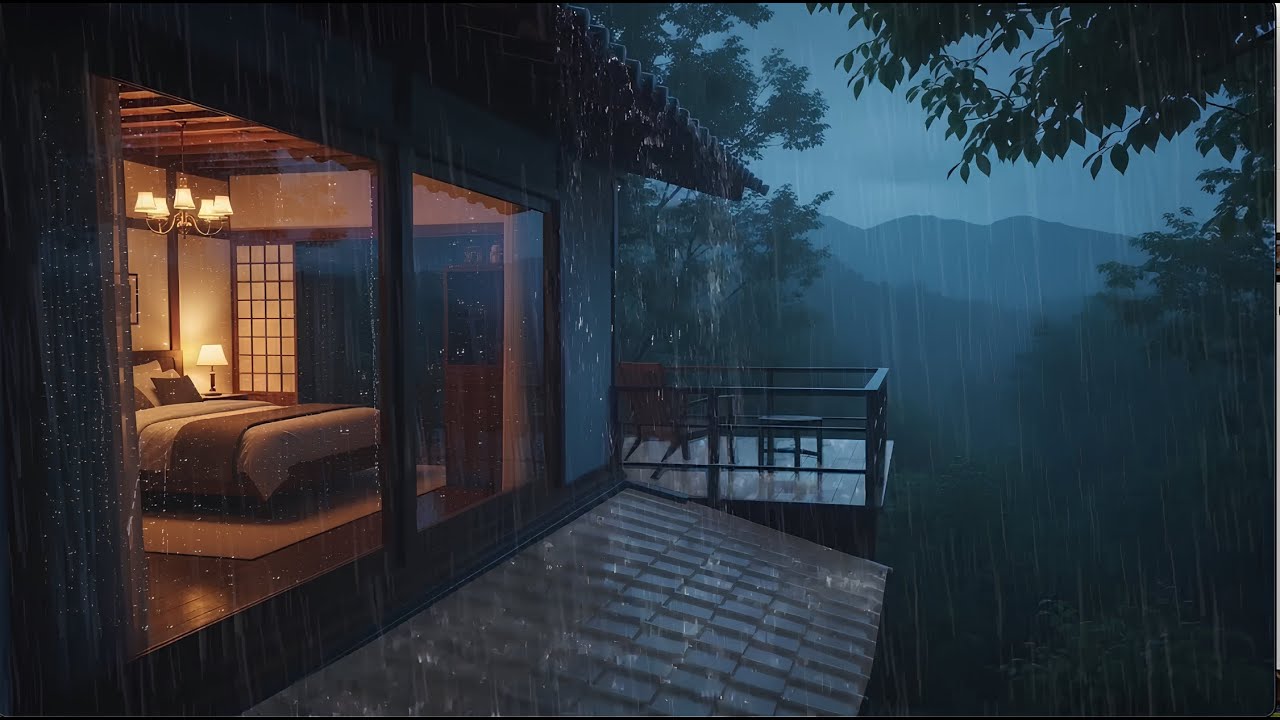 Best Rainfall At The Forest Cabin, Sleep Deeply With Gentle Rain Sounds ...